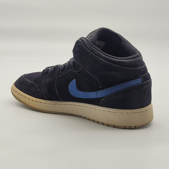 Air Jordan 1 Mid Multi-Color Swoosh Black Red Blue Size 7 US - Picture 7 of 16